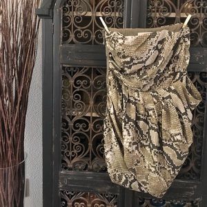Michael Kors Snake skin pattern strapless dress